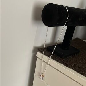 Elegant Silver Necklace with Multicolor Pendant